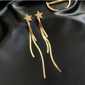 Star Long Tassels Stud Drop Earrings